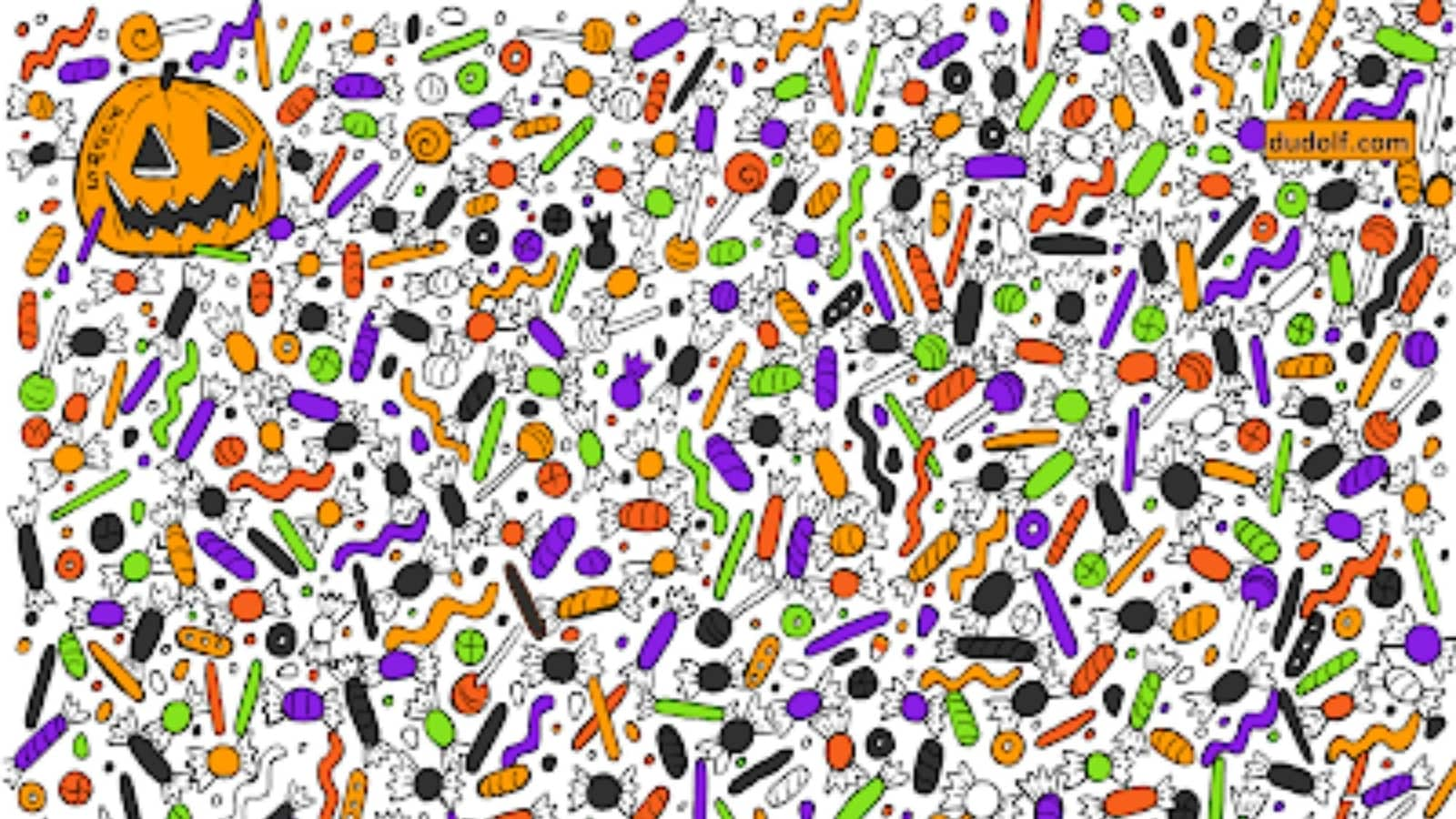 Halloween Brain Teaser: Can you find a spider and a candy corn in this pic?