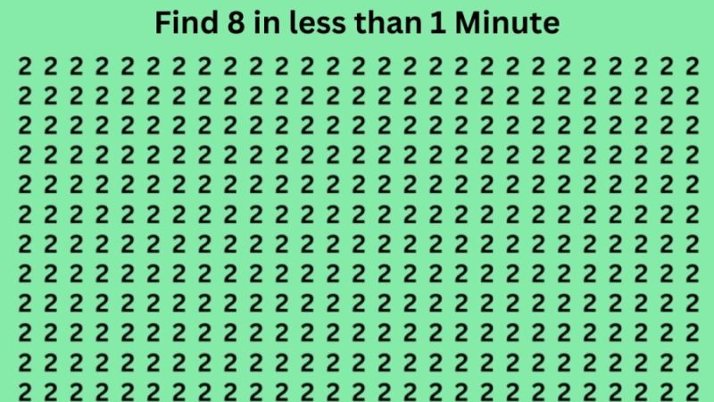 How fast can you find the hidden number 8?