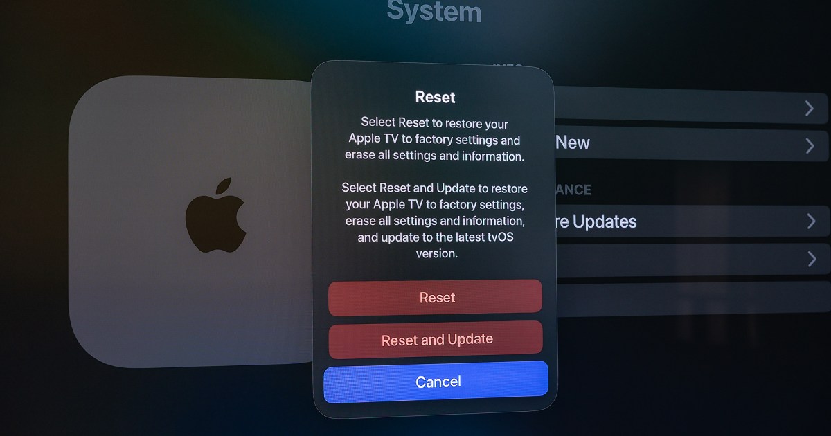 How to reset an Apple TV to its factory settings