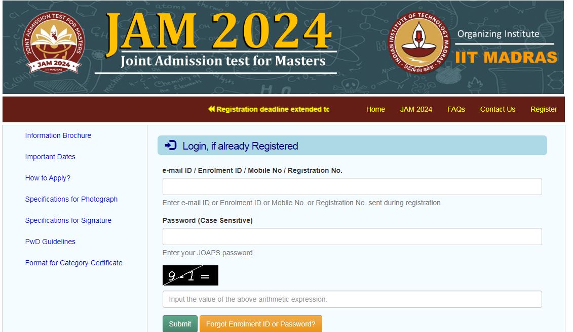 IIT JAM 2024 Registration Ends Tomorrow