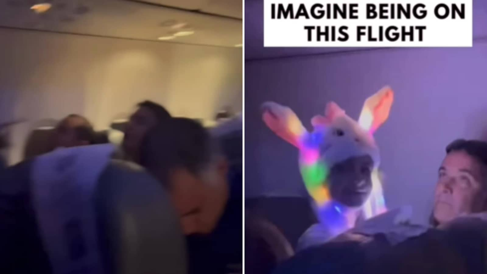 Kid wears costume with flashing lights inside flight, video sparks debate