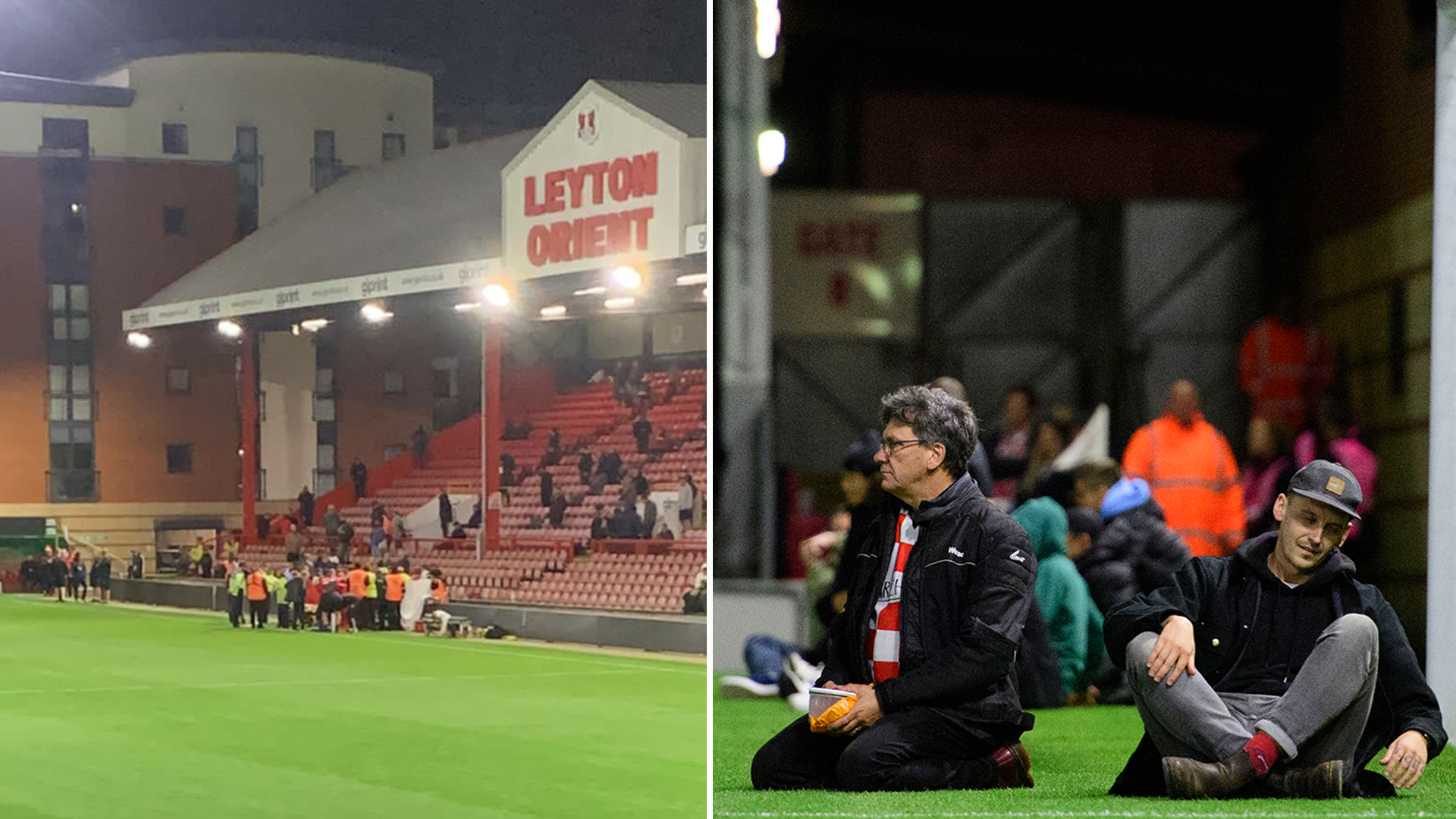 Leyton Orient match ABANDONED after desperate fans run onto pitch to stop game for medical emergency in stands