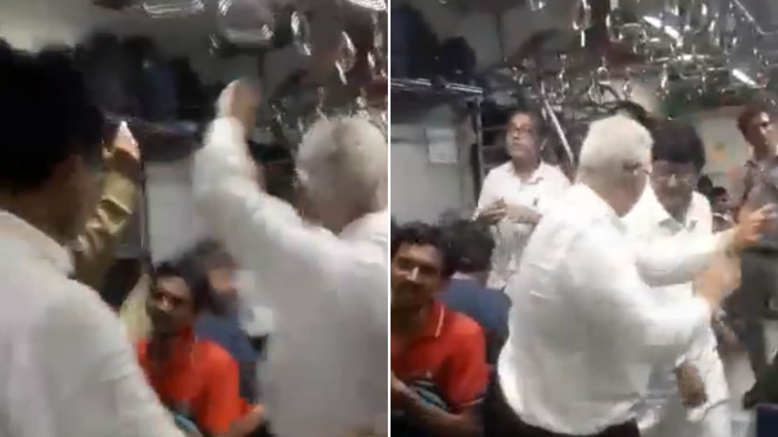 Local train turns into dance floor as people perform Garba during Navratri