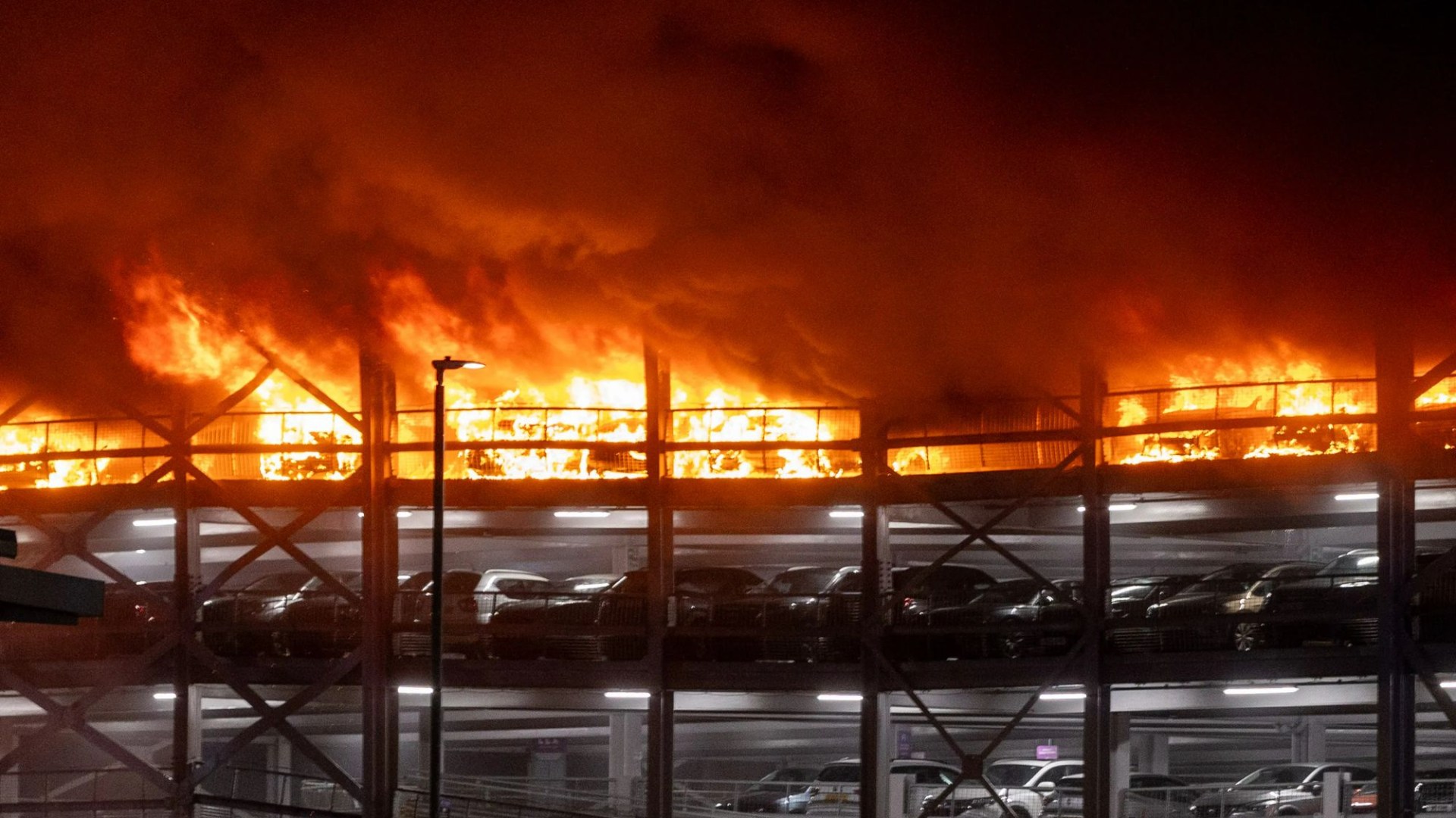 Luton Airport fire: ALL flights suspended & '1,200 cars destroyed' as blaze sparks car park collapse with 5 hospitalised