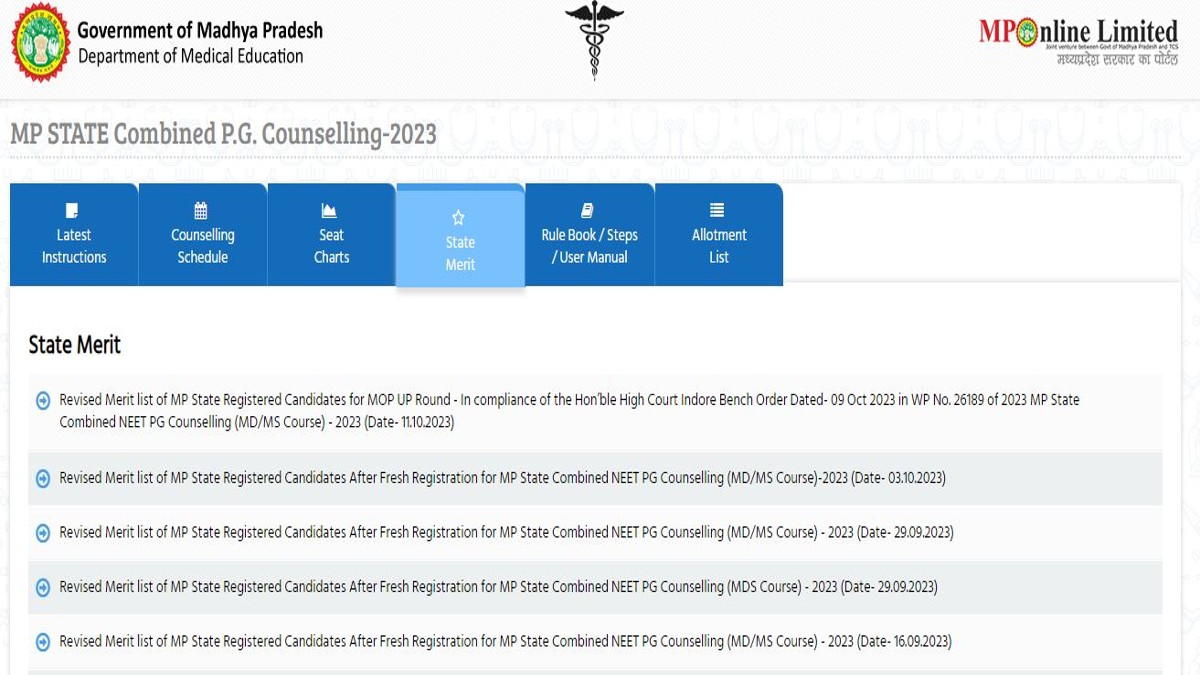 MP NEET PG Counselling 2023