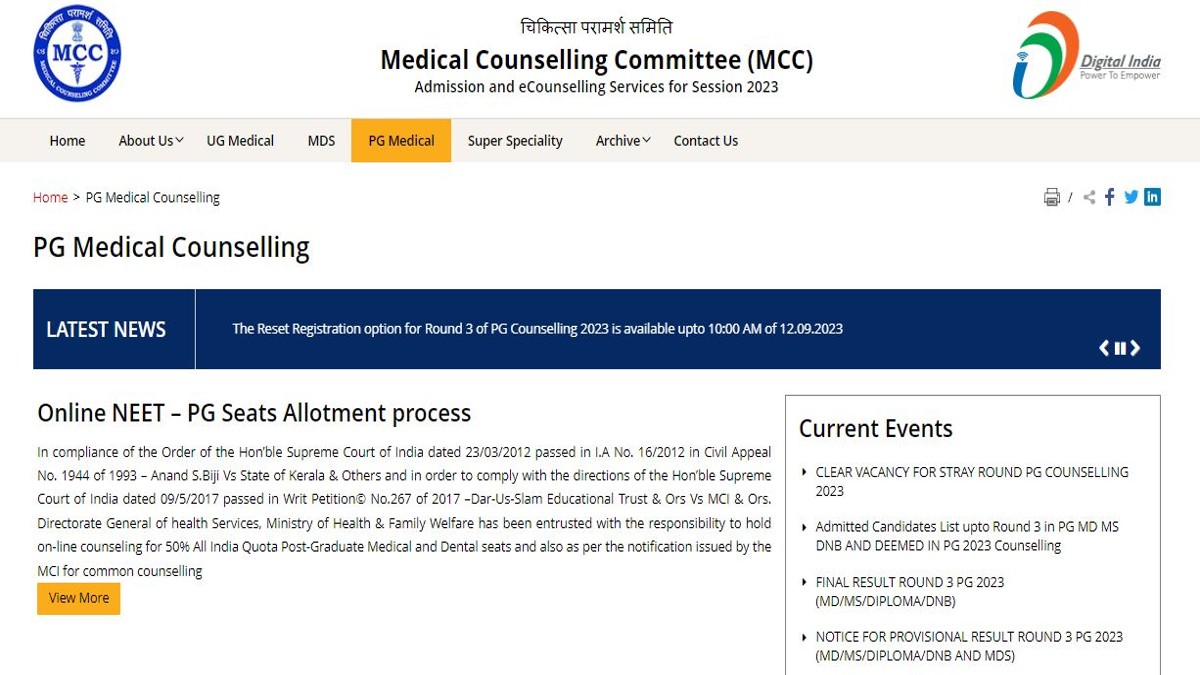 NEET PG Counselling 2023 Stray Vacancy Round