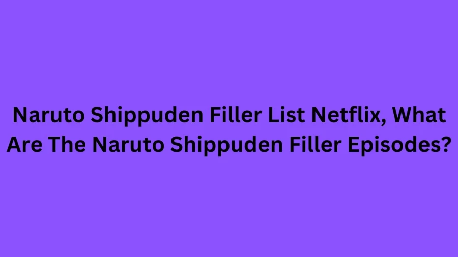 Naruto Shippuden Filler List Netflix, What Are The Naruto Shippuden Filler Episodes?