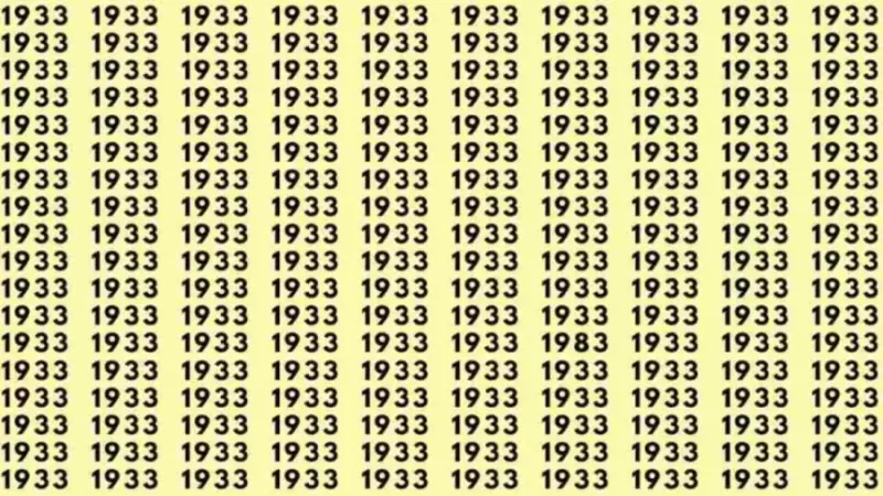 Only people with sharp eyes Find the number 1983 among 1933 in 7 seconds?