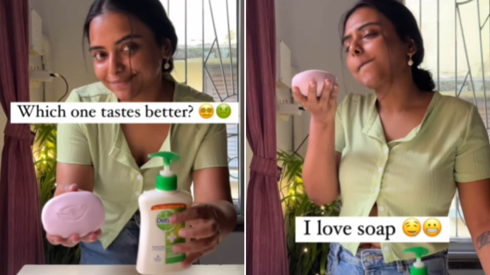 People freak out as woman eats soap, it turns out to be…