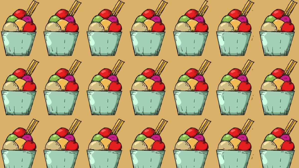 Visual Puzzle: Which Ice Cream Bowl Is Odd One Out?