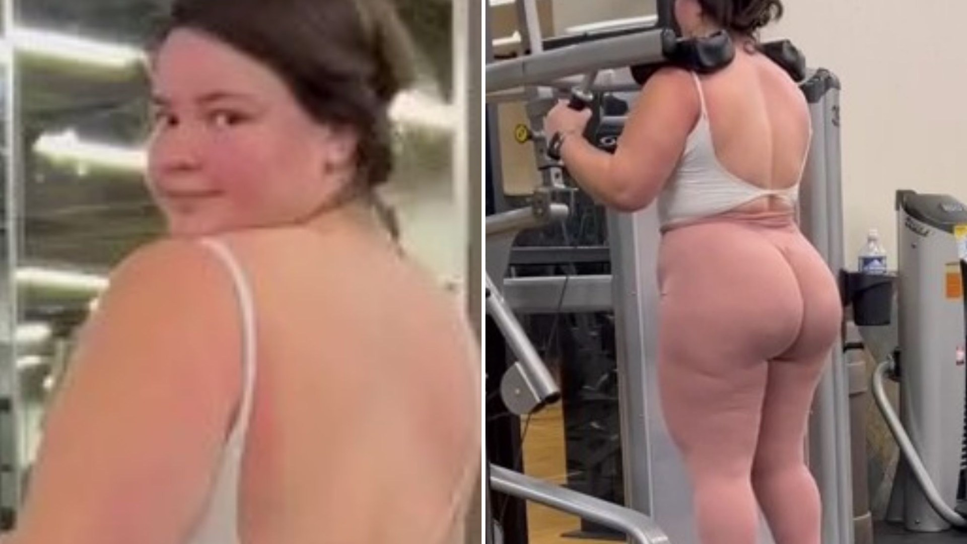 The moment gym-goer left workout fans stunned as she turned up to exercise 'without trousers' on