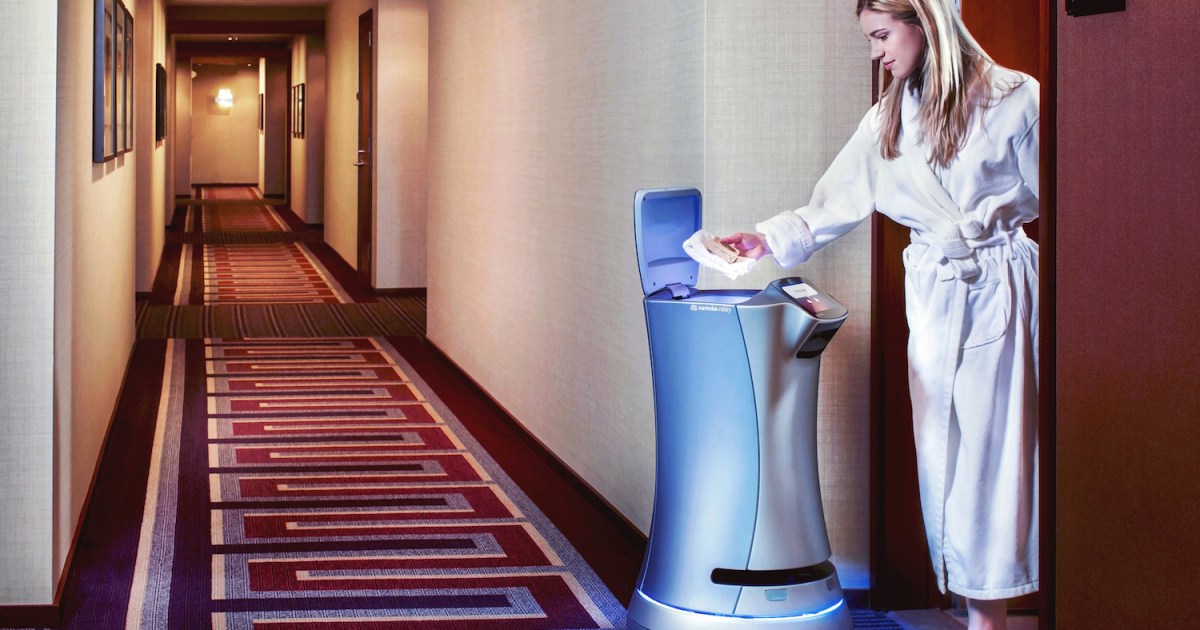 This room-service robot is a real hit with hotel guests