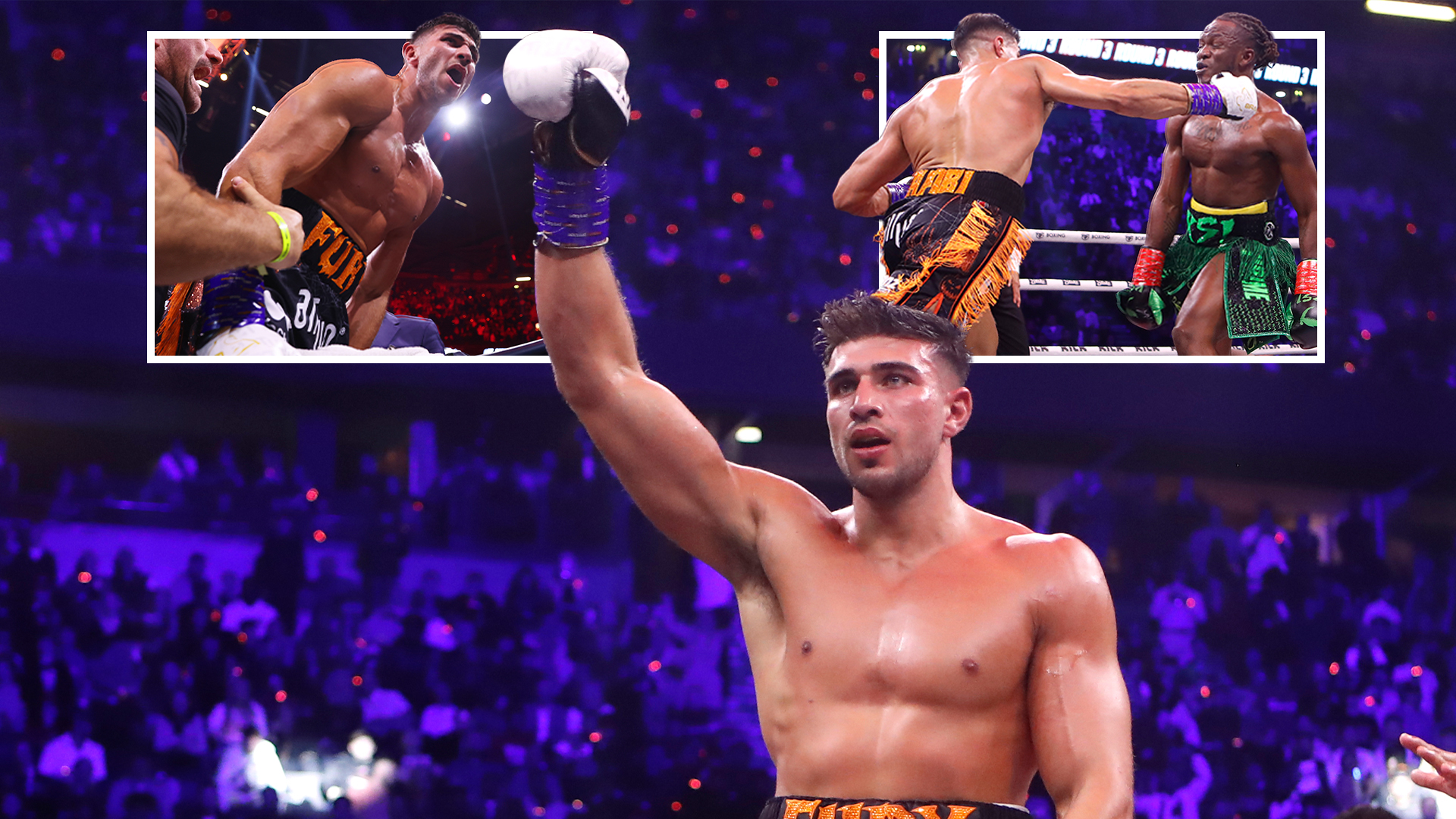 Tommy Fury stumbles to points win against YouTuber KSI after laboured display in Manchester