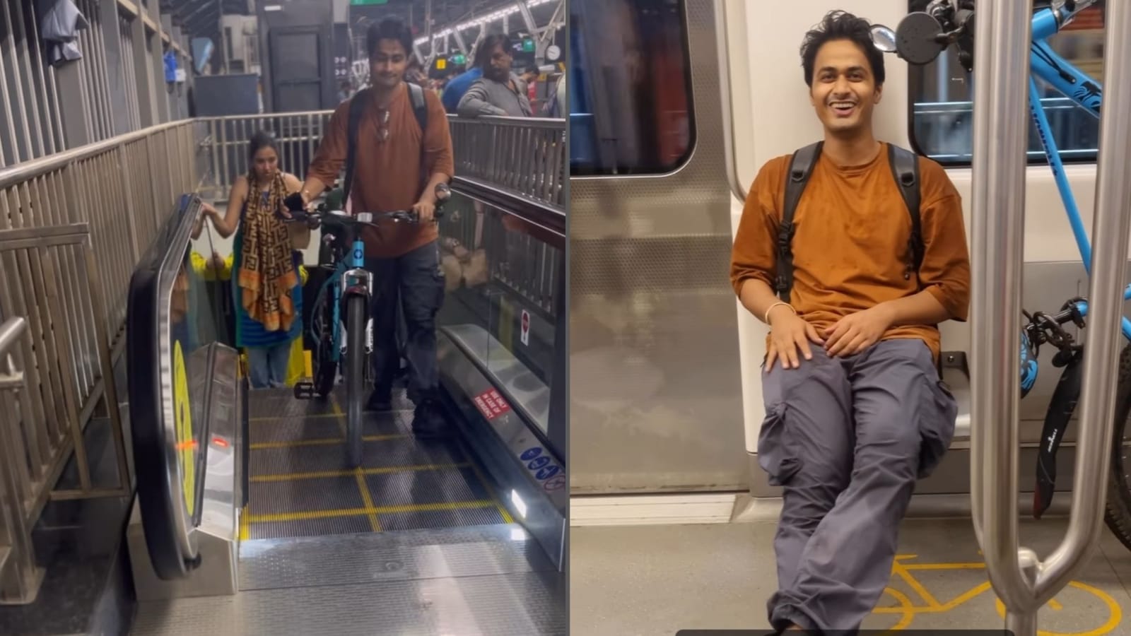 Viral Video: Man rides Mumbai Metro with his cycle, netizens find it ‘cool’