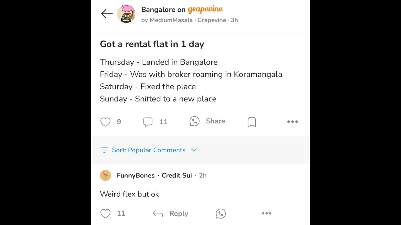 X user finds flat in one day, shares ‘Anti-peak Bengaluru moment’