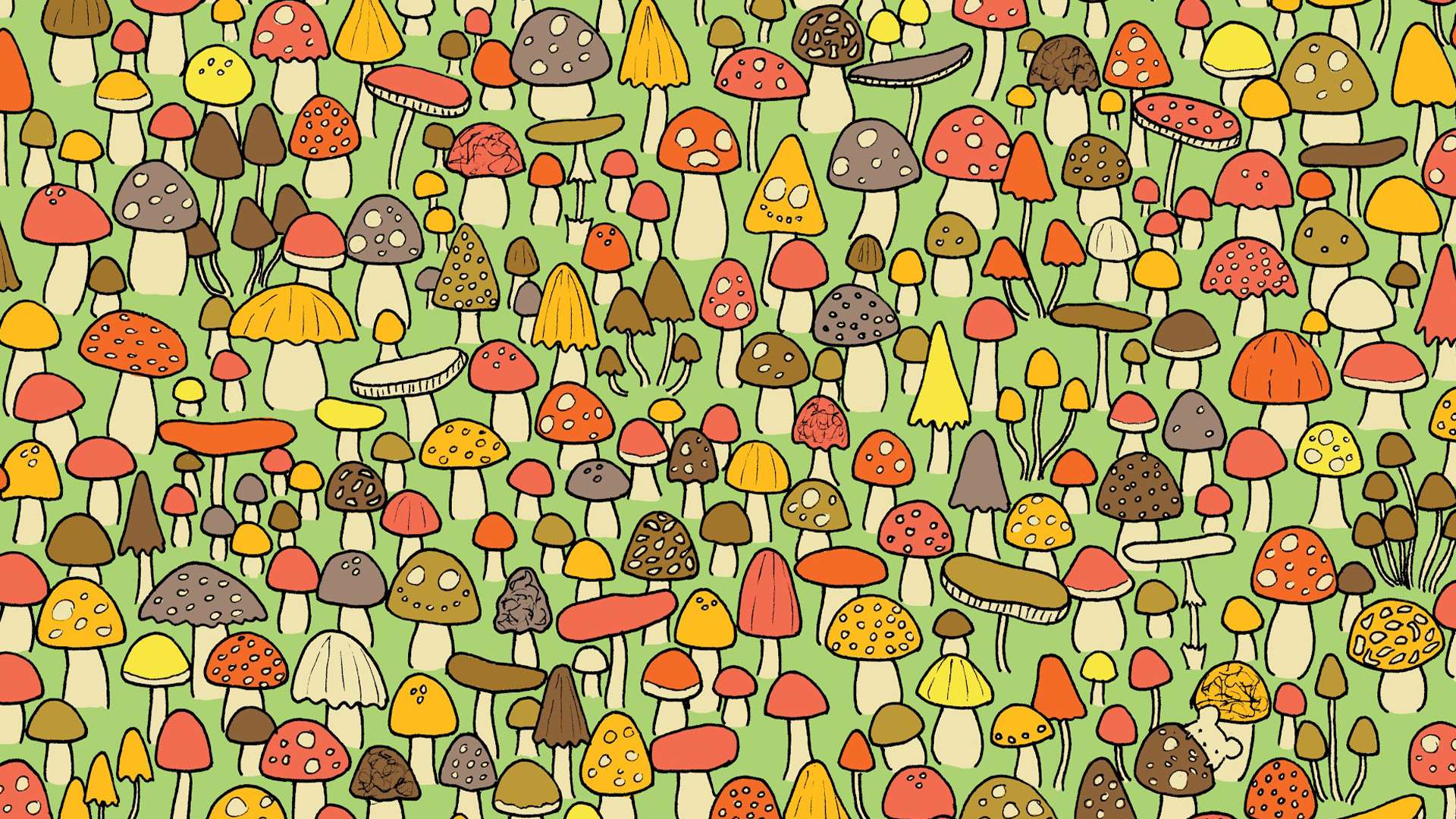 You have 20/20 vision if you can spot the mouse among the mushrooms in less than 12 seconds