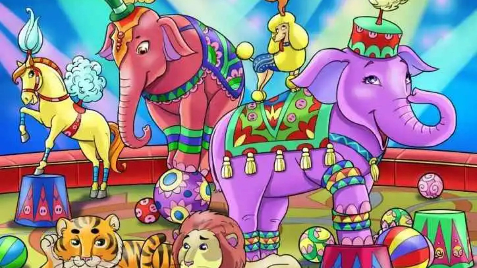 You have 20/20 vision if you can spot the piglet hiding in the circus in less than 15 seconds