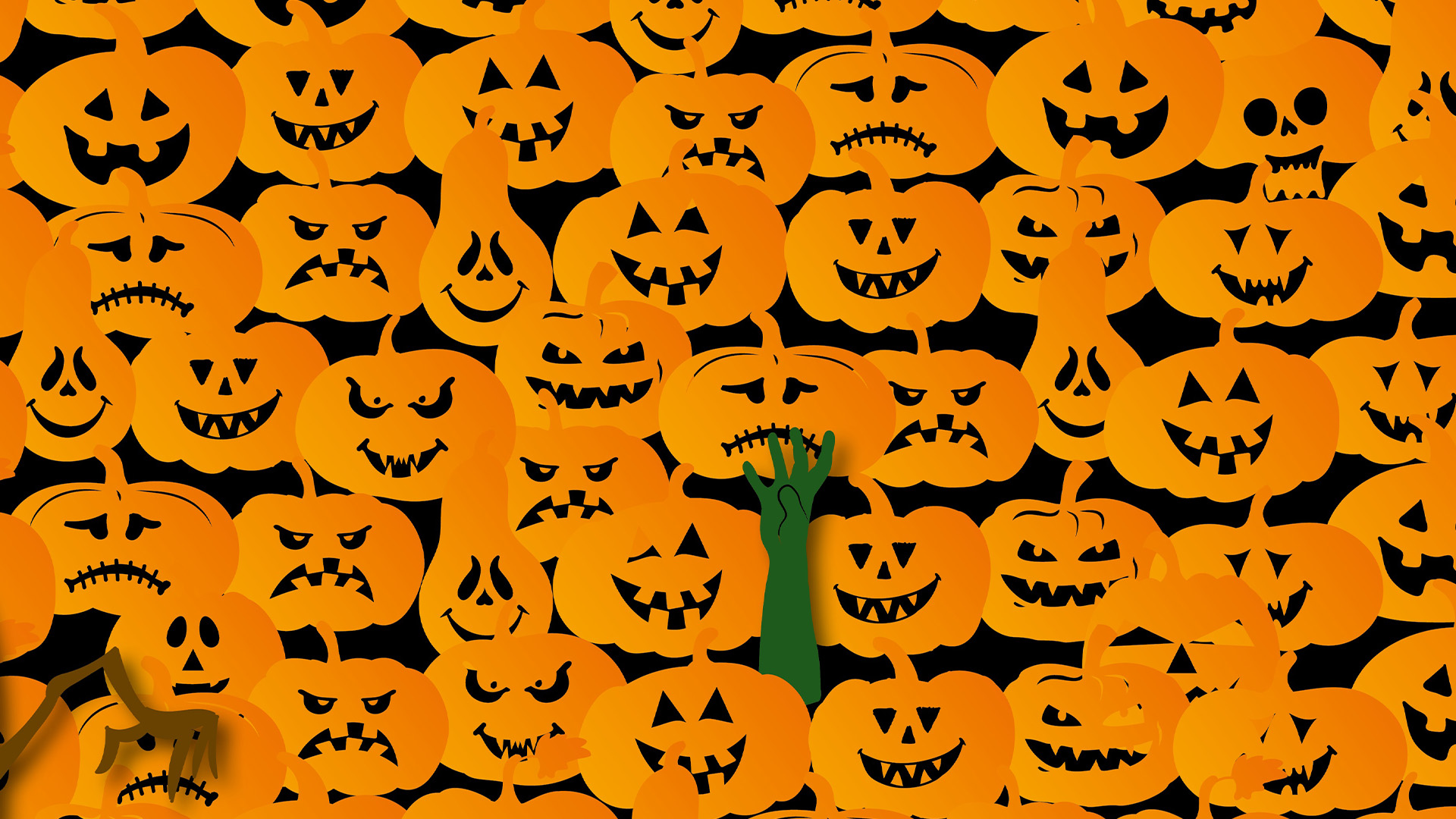 You have 20/20 vision if you can spot the skull among the pumpkins in less than 15 seconds