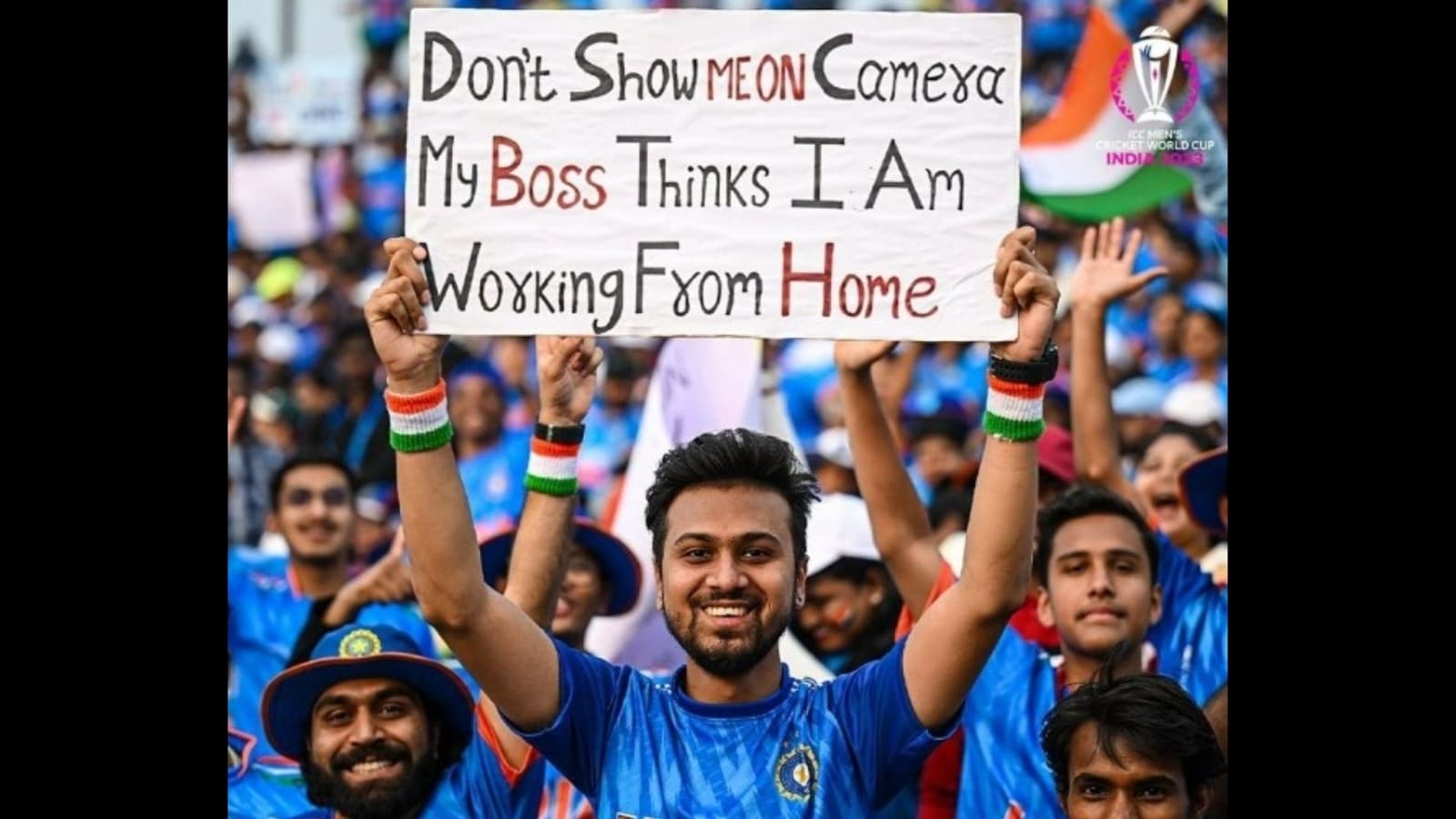 ‘If irony had a face’: Man’s placard during Ind vs Ban match goes viral