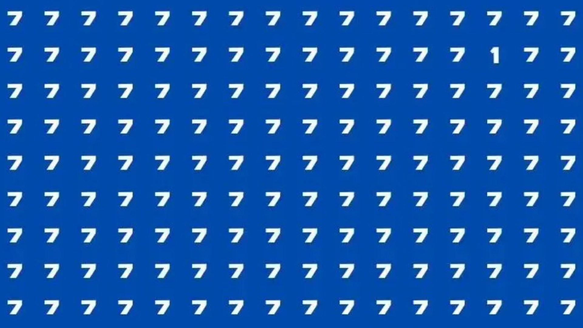 You have the eyes of a hawk if you can spot the 1 hidden among the 7s in just 10 seconds