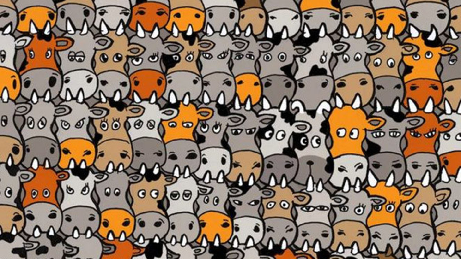 You have 20/20 vision if you can find the dog hiding out in this herd of cows in under 15 seconds