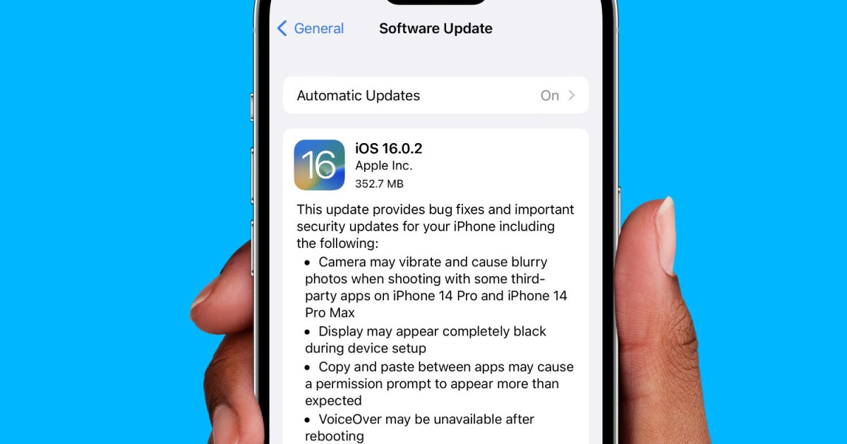 Apple rolls out iOS 16 update to fix frustrating camera-shake, paste bugs