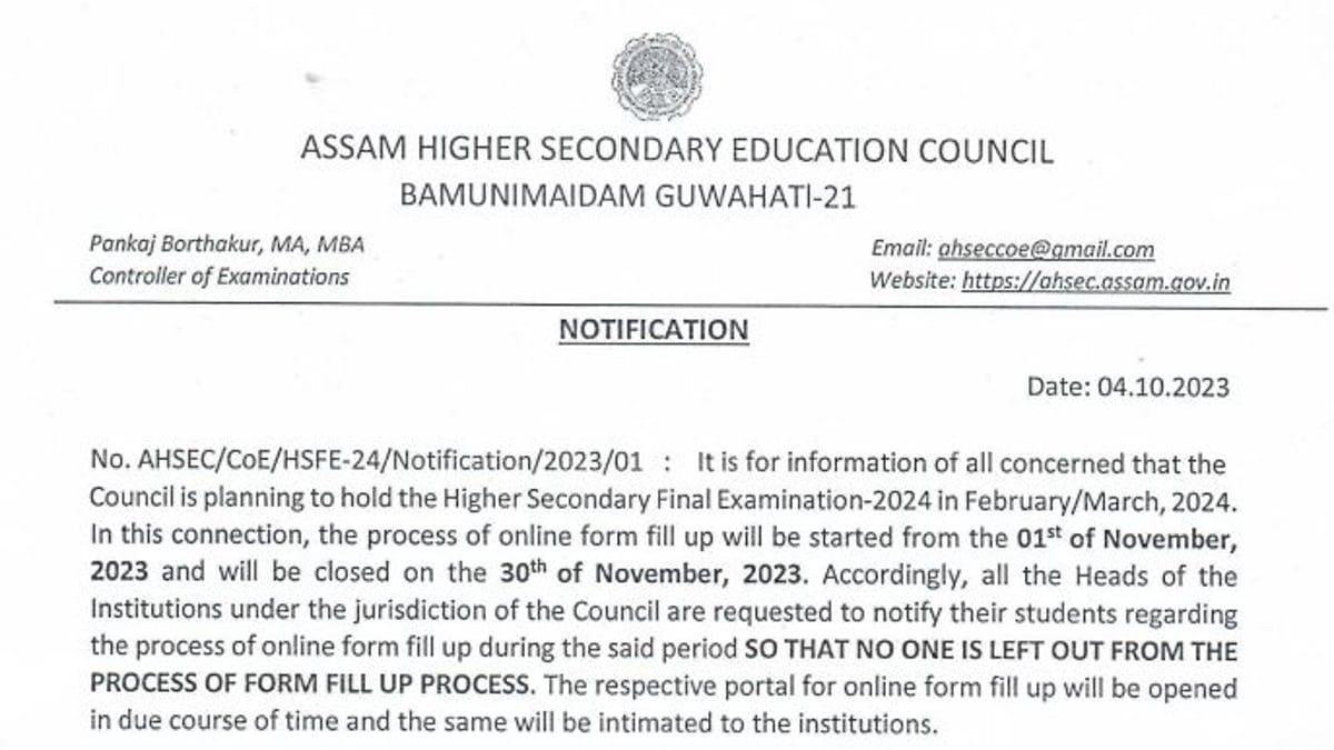 Assam HS Exam 2024