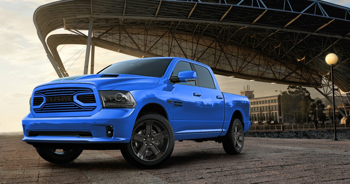 Chase the blues away in 2018 Ram 1500 Hydro Blue Sport pickup