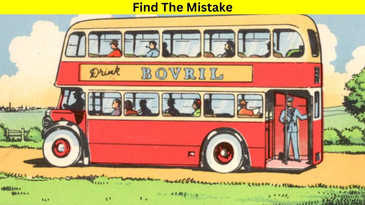 Find the fault in this picture of a bus.