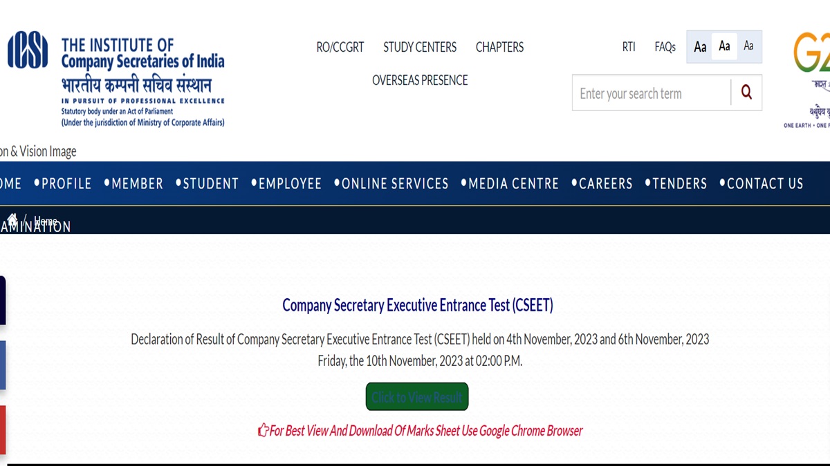 CSEET Result Nov 2023 out, Get Direct Link