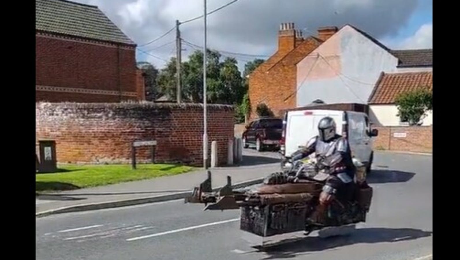 Is this bike 'flying'? Man's Halloween costume baffles people