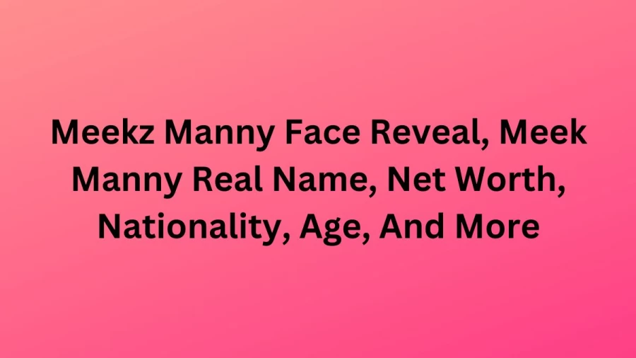 Meekz Manny Face Reveal, Meek Manny Real Name, Net Worth, Nationality, Age, And More