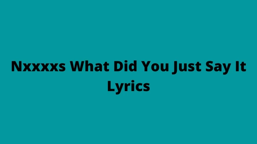 Nxxxxs What Did You Just Say It Lyrics, Get The Nxxxxs What Did You Just Say It Yes Lyrics