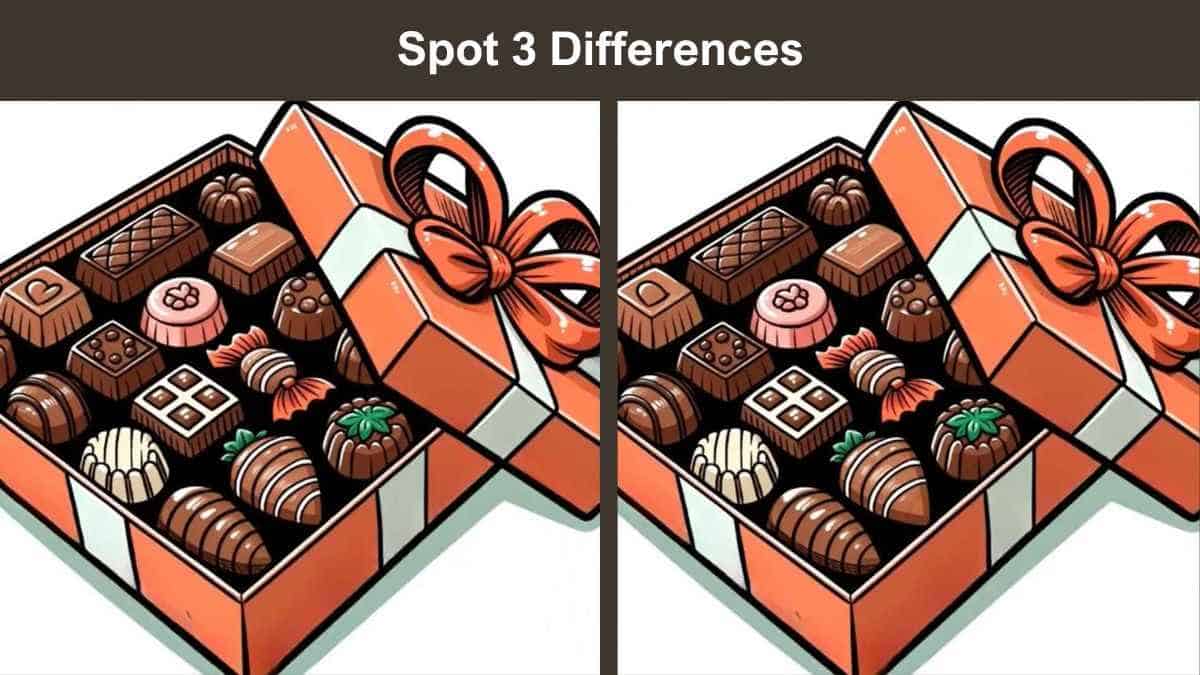 Spot 3 differences chocolate box