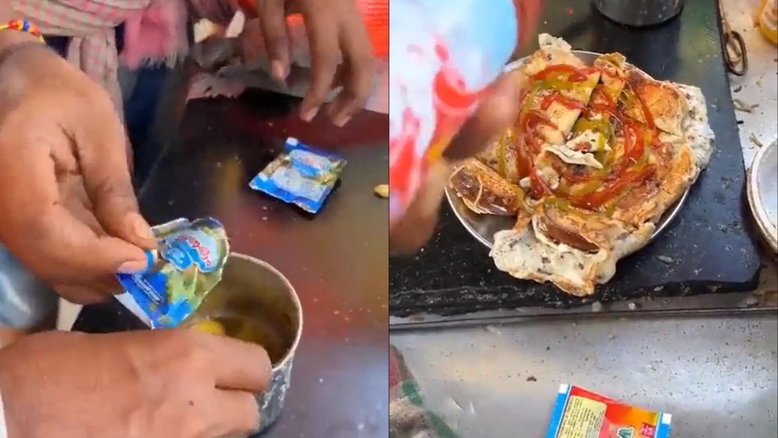 Street vendor makes Rajnigandha omelette. Would you dare to try it?