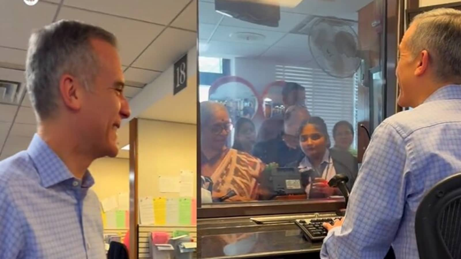 US Ambassador to India Eric Garcetti manages visa counter in New Delhi to meet applicants. Watch