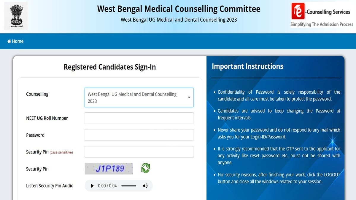 WB NEET UG 2023 Special Stray Vacancy Round Registration