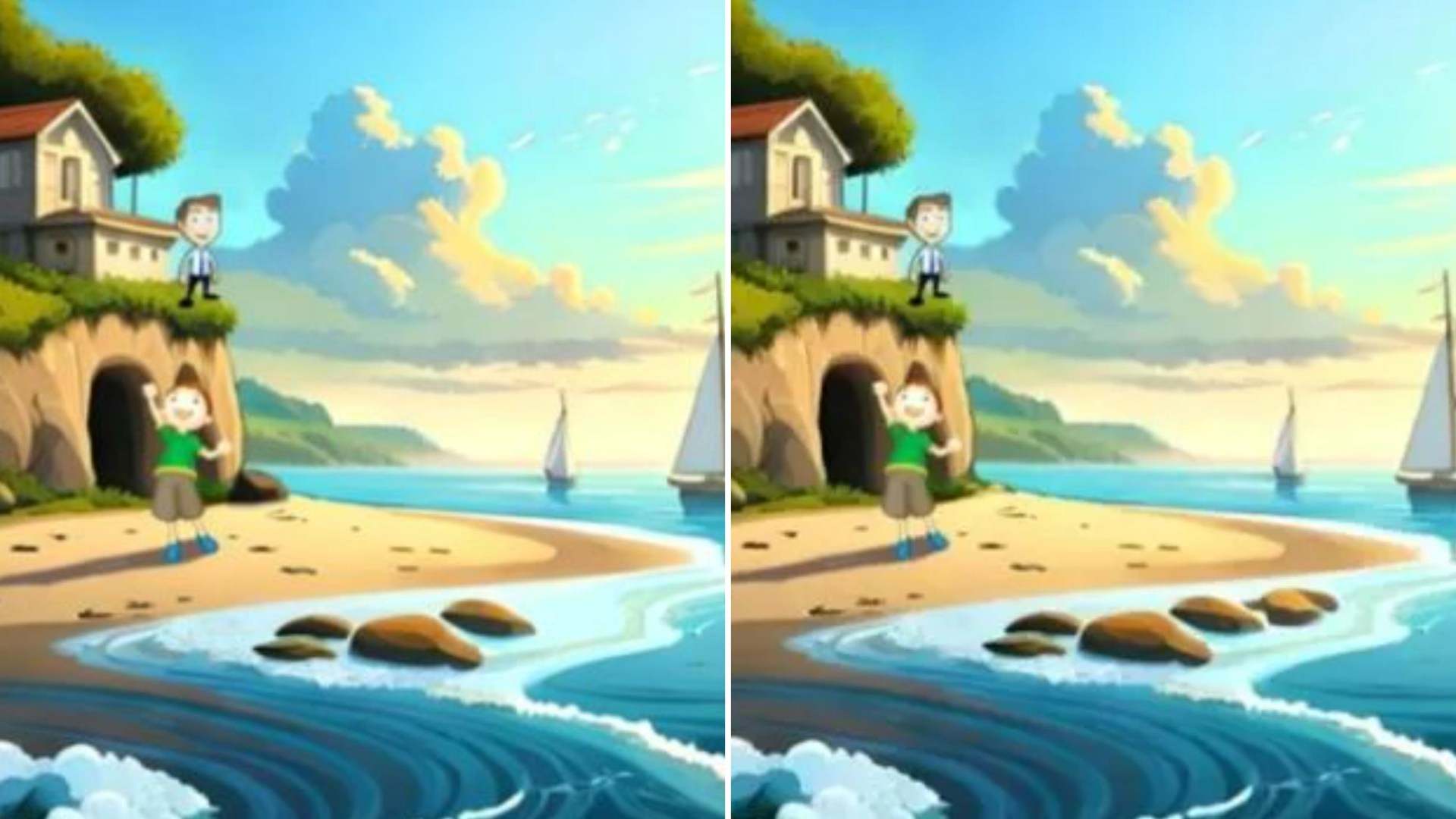 You could be a genius if you can spot the three differences in these cartoons in less than 20 seconds