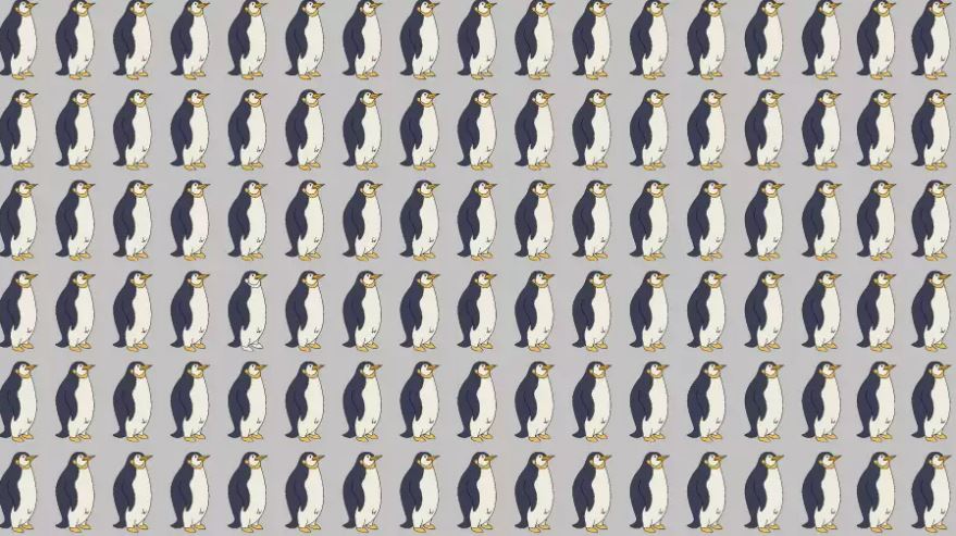 You have 20/20 vision if you can find the odd penguin in this optical illusion - but you need to a be genius to spot it