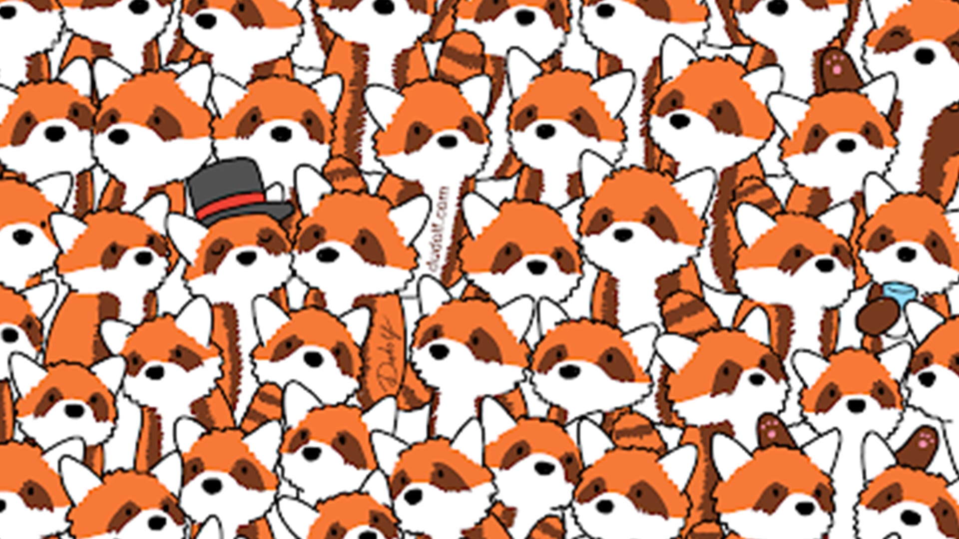 You have 20/20 vision if you can spot the 3 foxes among the pandas in 10 seconds