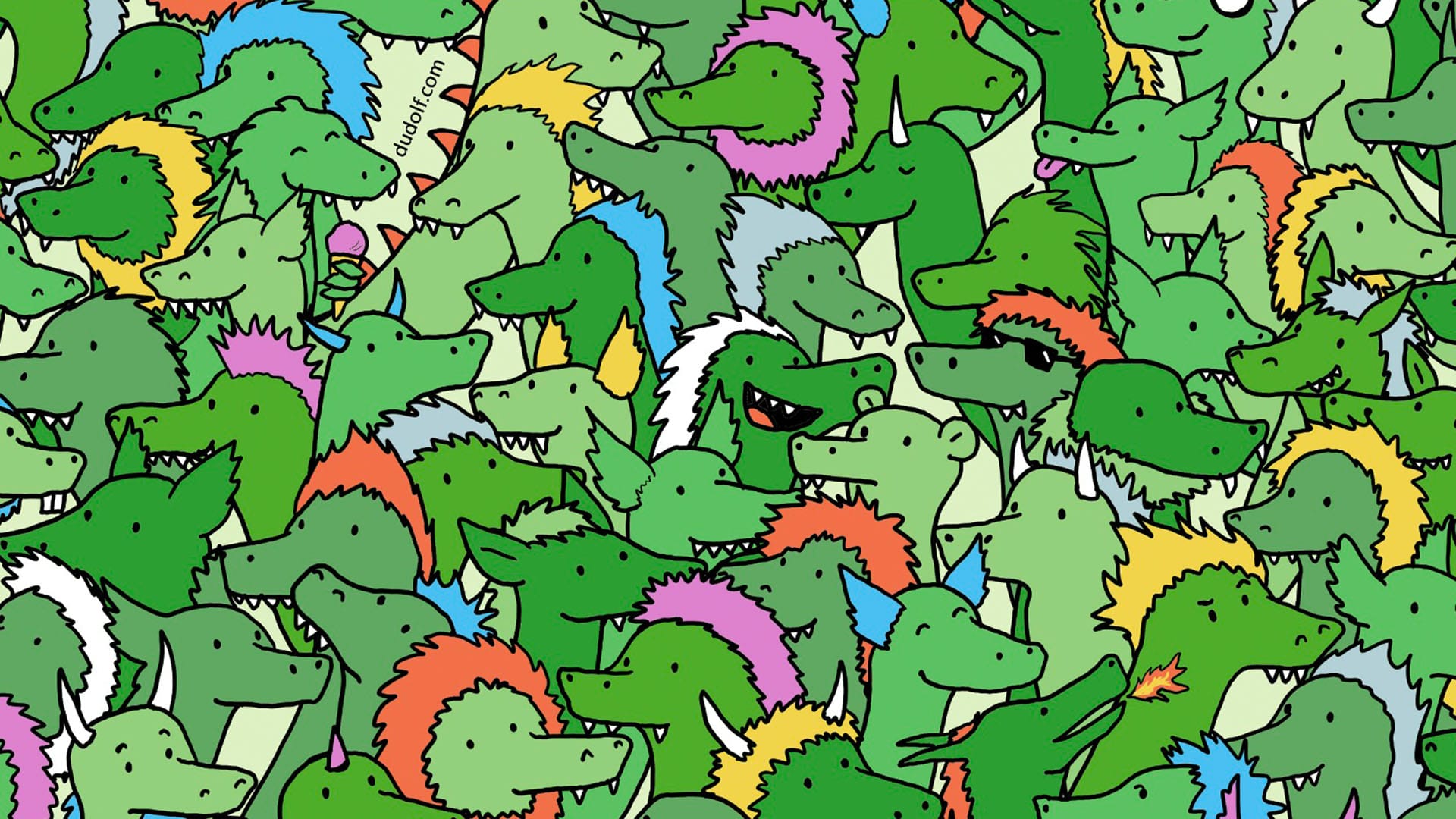 You're a brainteaser buster if you can spot the three crocodiles among the dragons in 15 seconds